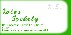 kolos szekely business card